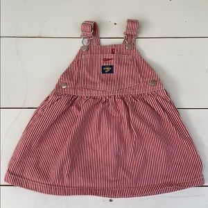 Vintage OshKosh Striped Overall Dress